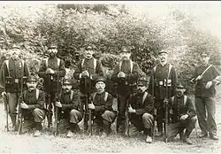 Chasseurs forestiers au camp de Saint-Maur, 1914.