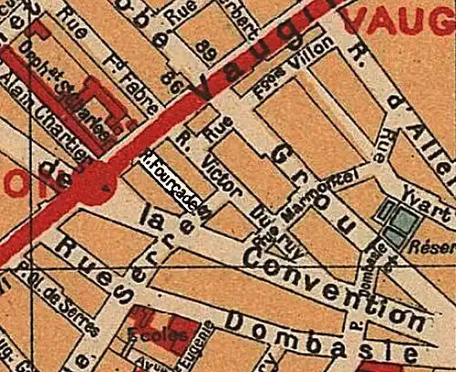 La nouvelle sur Fourcade sur le plan Hachette de 1916.