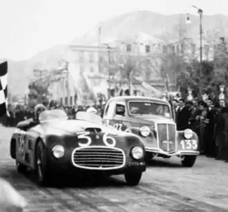 166 S (#001S) par Allemano remportant sa première course, Targa Florio (3 avril 1948), par Igor Troubetzkoy et Clemente Biondetti.