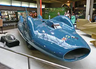Le Bluebird à son emplacement du musée de Beaulieu