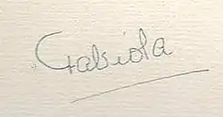 Signature de Fabiola de Mora y Aragón