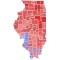 Les comtés en rouge sont remportés par Thompson et les comtés bleus par Bakalis