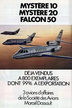 1980 Mystère 10, Mystère 20 et Falcon 50