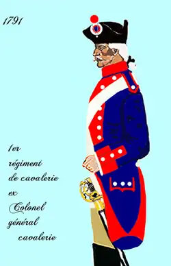 1er&nbsp;régiment de cavalerie à partir de 1791