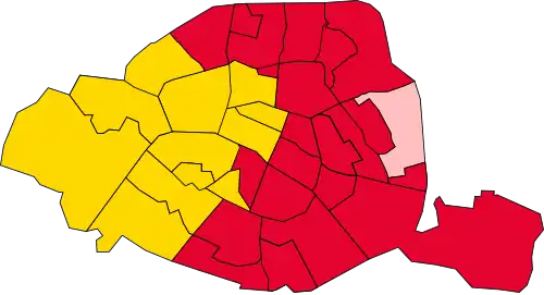 Nuance politique des candidats arrivés en tête au 1er tour.