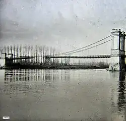 Rupture du tablier du pont de Marmande en janvier 1930.