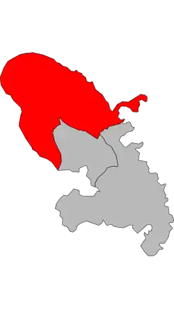 Carte de la première circonscription de la Martinique de 1958 à 1986