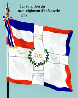 Drapeau du 1er&nbsp;bataillon du 102e&nbsp;régiment d'infanterie de ligne de 1793 à 1804