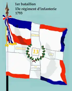 Drapeau du 1er bataillon du 13e régiment d'infanterie de ligne de 1793 à 1804