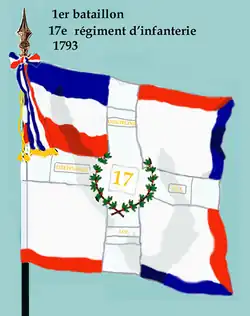 Drapeau du 1er bataillon du 17e régiment d'infanterie de ligne de 1793 à 1804