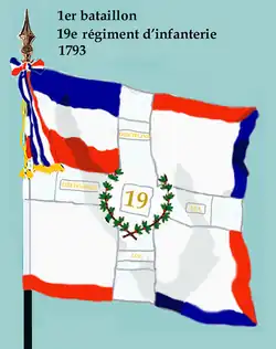 Drapeau du 1er&nbsp;bataillon du 19e&nbsp;régiment d'infanterie de ligne de 1793 à 1804