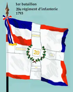 Drapeau du 1er&nbsp;bataillon du 20e&nbsp;régiment d'infanterie de ligne de 1793 à 1804