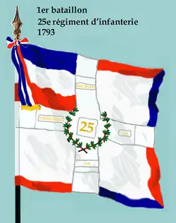 Drapeau du 1er&nbsp;bataillon du 25e&nbsp;régiment d'infanterie de ligne de 1793 à 1804