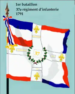 Drapeau du 1er&nbsp;bataillon du 37e&nbsp;régiment d'infanterie de ligne de 1791 à 1793