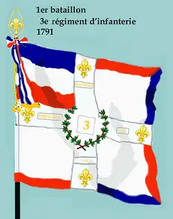 Drapeau du 1er bataillon du 3e régiment d'infanterie de ligne de 1791 à 1793