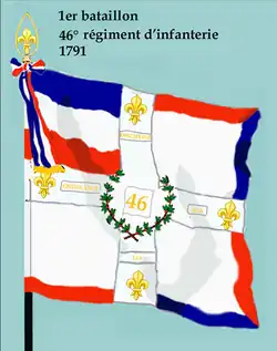 Drapeau du 1er bataillon du 46e régiment d'infanterie de ligne de 1791 à 1793