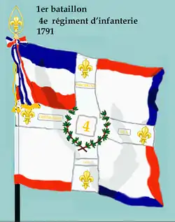 Drapeau du 1er bataillon du 4e régiment d'infanterie de ligne de 1791 à 1793