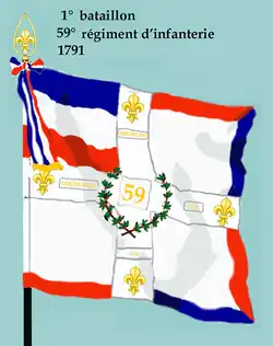 Drapeau du 1er bataillon du 59e régiment d'infanterie de ligne de 1791 à 1793
