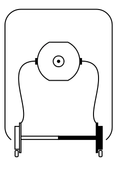 Schéma présentant un moteur dont les deux pôles sont connectés chacun à une roue de l’essieu