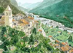 Touët-sur-Var et la vallée du Var.