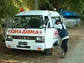 Ambulance de la Croix-Rouge.