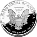 Revers de l'American Silver Eagle (1986).