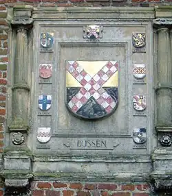 Photo des armoiries de la famille van der Dussen.