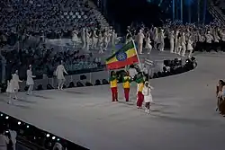 Photographie montrant l'entrée de la délégation éthiopienne à la Cérémonie d'ouverture.