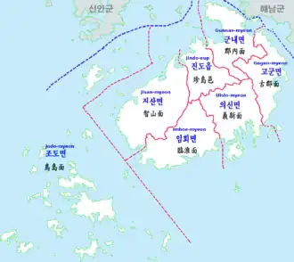 Plan du district de Jindo