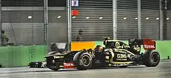 Photographie de Romain Grosjean à Singapour