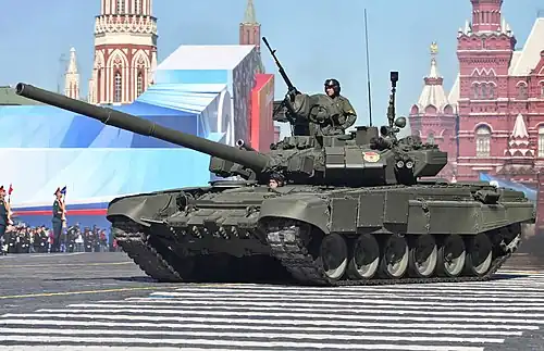 T-90 russe lors d’une parade militaire en 2013.