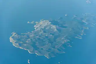 Vue aérienne de Lastovo