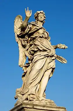 Ange portant des clous de Girolamo Lucenti (it), avec l'inscription « ils tourneront les regards vers moi, celui qu'ils ont percé » (« aspicient ad me quem confixerunt », Zacharie 12:10).