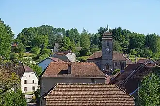 Clairegoutte et son temple luthérien.