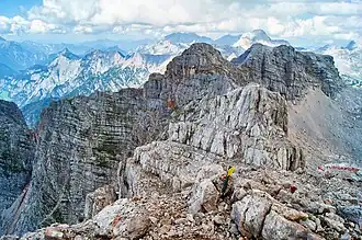 Vue du Mitterhorn à partir du Breithorn.