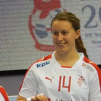 Mai Kragballe Nielsen (2016)avec l'équipe du Danemark junior.