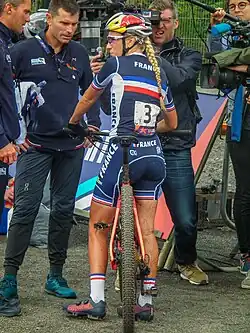 Pauline Ferrand-Prévot en 2018 sur ses pédales TIME Atac XC