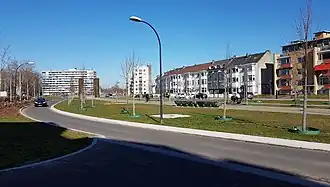 Oranjeplein en 2019 : le tunnel Willem-Alexander passe en dessous à droite.