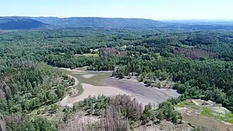 L'étang des Noyes en vidange à Ternuay-Melay-et-Saint-Hilaire.