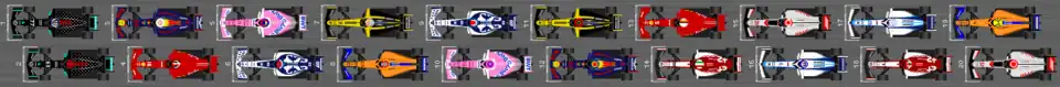 Schéma de la grille de départ du Grand Prix de Sakhir 2020.