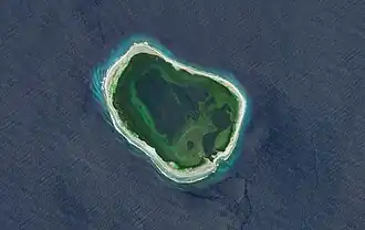 Image satellite de l'île Clipperton.