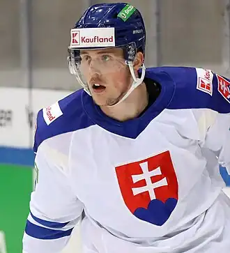 Photographie couleur d'un joueur de hockey sur glace