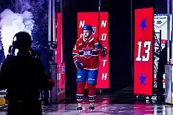 Photographie couleur d'un joueur de hockey