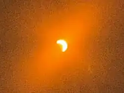 Photo de l'éclipse partielle depuis Perth, Australie-Occidentale, 03:19 UTC.