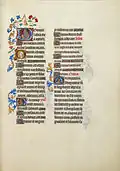 Première page de l'office de la semaine, f.110 (1er&nbsp;copiste ?).