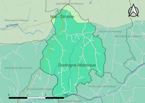 Carte en couleur présentant le(s) SAGE couvrant le territoire communal