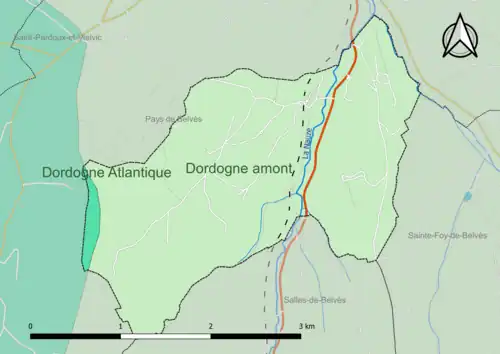 Carte en couleur présentant le(s) SAGE couvrant le territoire communal