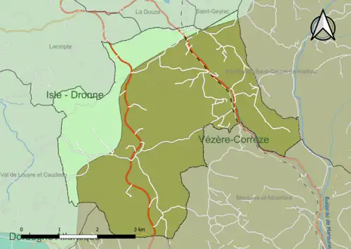 Carte en couleur présentant le(s) SAGE couvrant le territoire communal