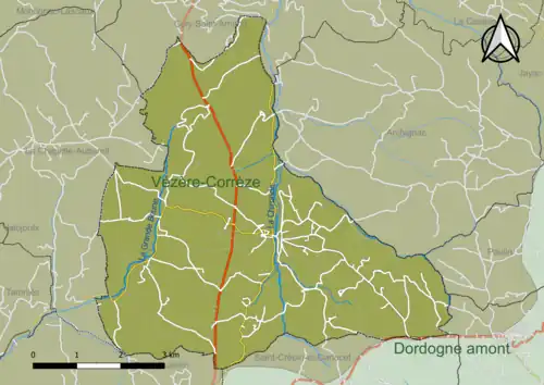 Carte en couleur présentant le(s) SAGE couvrant le territoire communal
