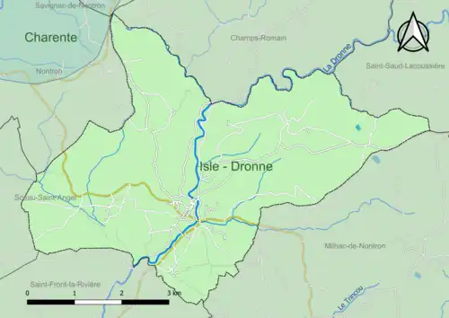 Carte en couleur présentant le(s) SAGE couvrant le territoire communal